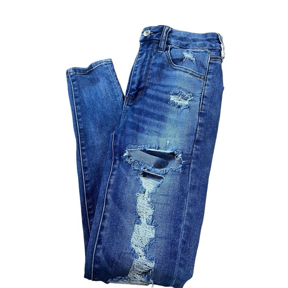 American Eagle Cozy Next‎ Level Stretch Jeans Womens Size 2 Denim Distressed